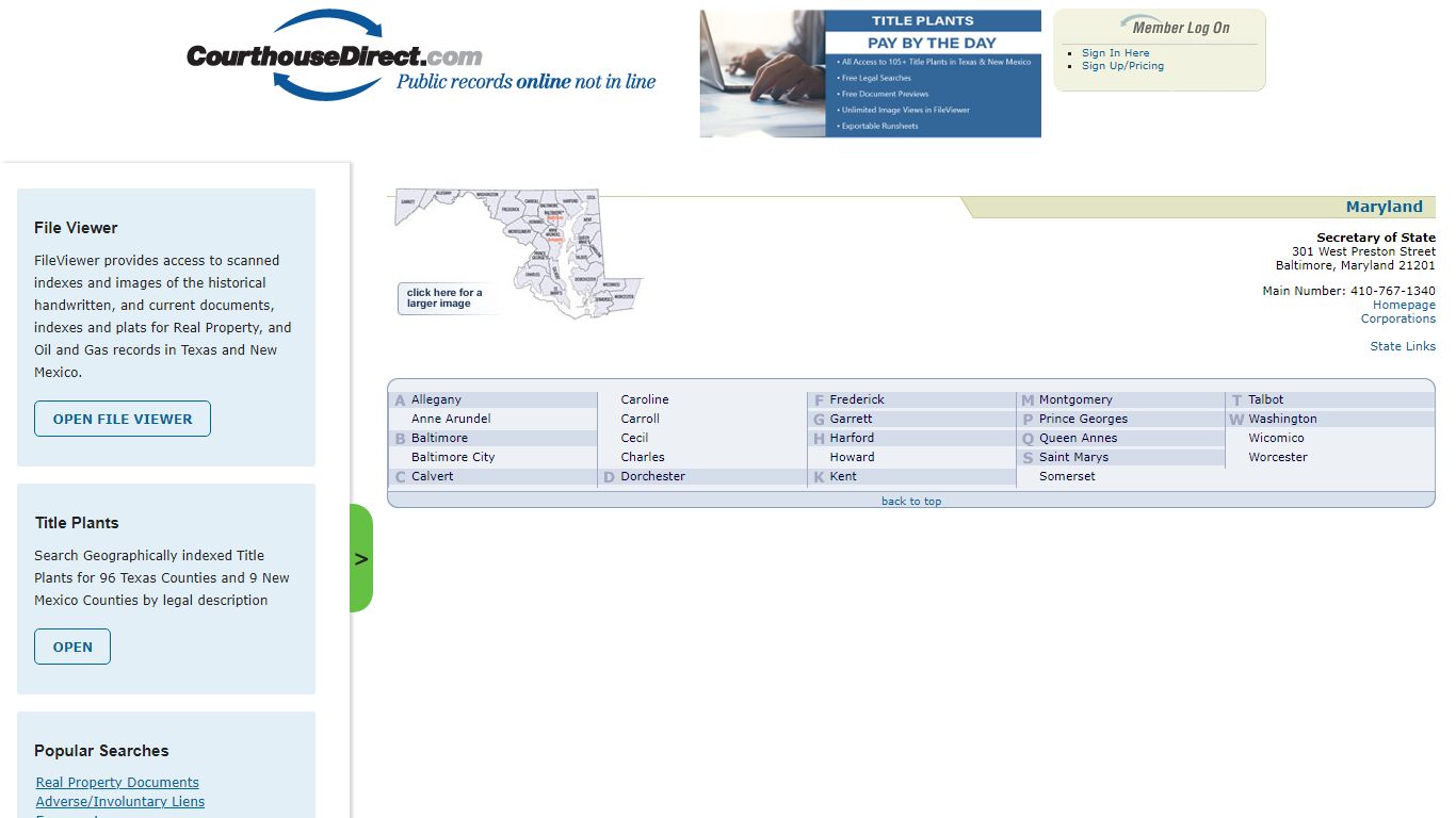 Search Maryland Public Property Records Online | CourthouseDirect.com